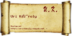 Uri Károly névjegykártya
