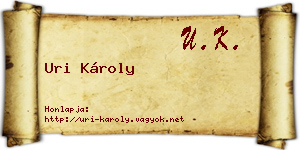 Uri Károly névjegykártya