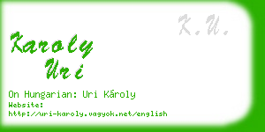 karoly uri business card
